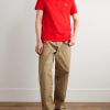 Logo-Appliquéd Striped Cotton-Piqué Polo Shirt - OU
