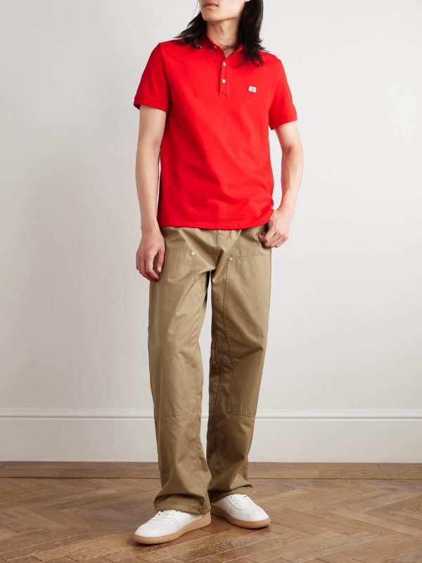 Logo-Appliquéd Striped Cotton-Piqué Polo Shirt - OU