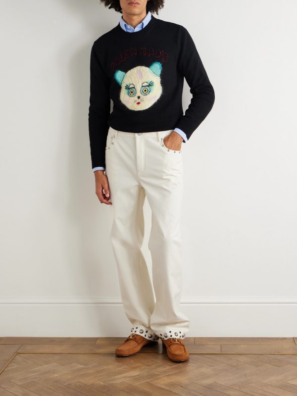 Straight-Leg Embellished Jeans - OU