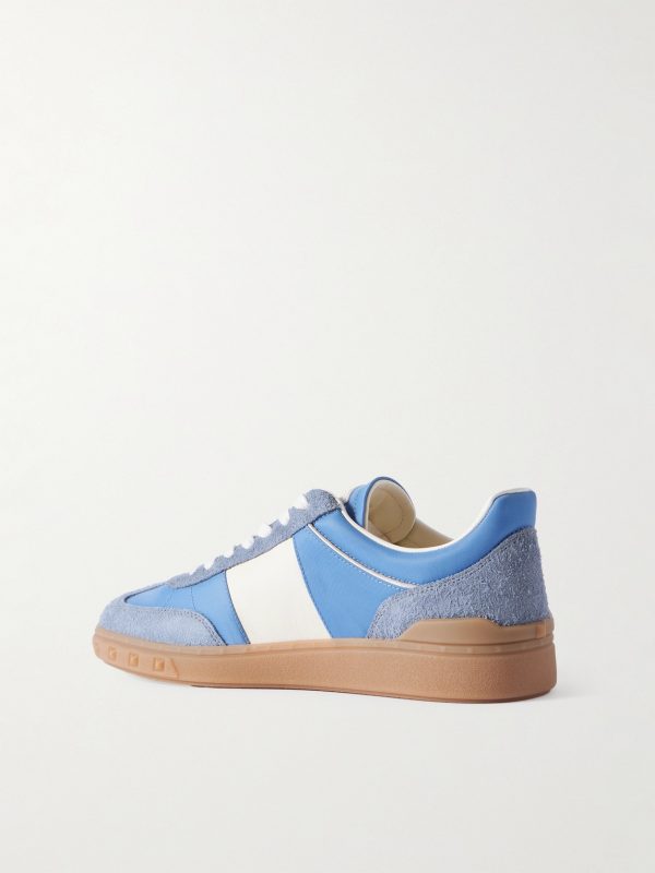Upvillage Leather and Suede-Trimmed Twill Sneakers - BK Upvillage Leather and Suede-Trimmed Twill Sneakers - BK