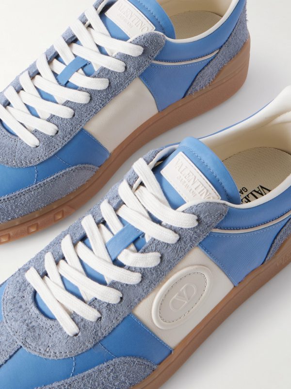 Upvillage Leather and Suede-Trimmed Twill Sneakers - CU Upvillage Leather and Suede-Trimmed Twill Sneakers - CU