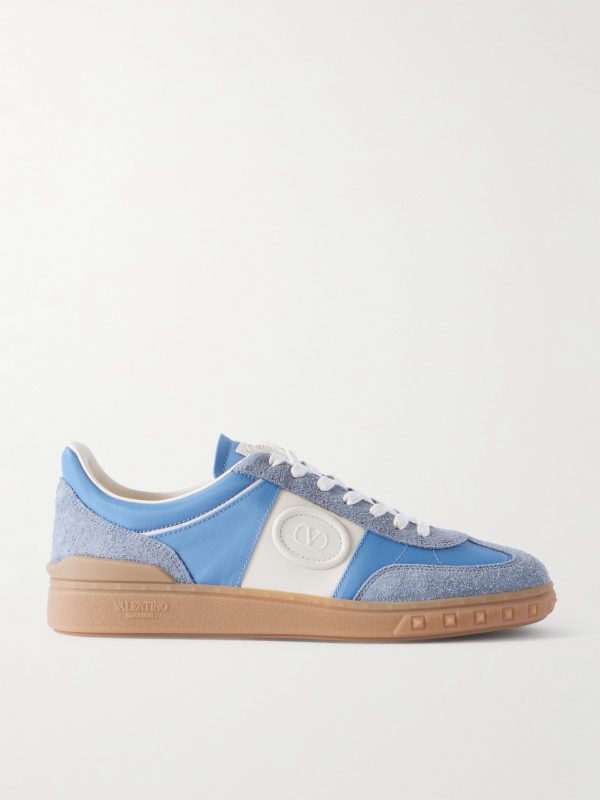 Upvillage Leather and Suede-Trimmed Twill Sneakers Upvillage Leather and Suede-Trimmed Twill Sneakers