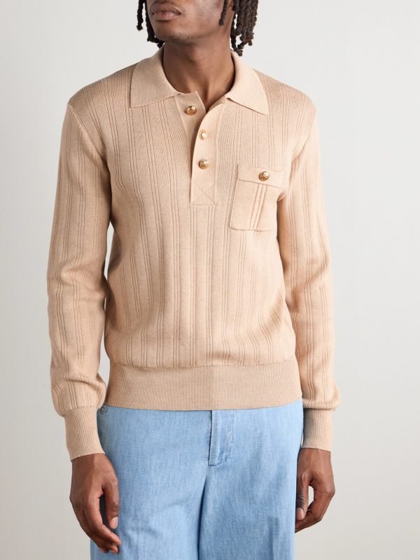 Ribbed Cotton Polo Shirt - FR Ribbed Cotton Polo Shirt - FR