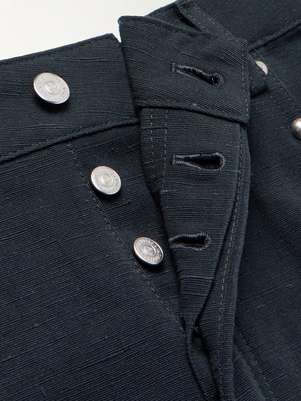 Straight-Leg Embellished Linen and Cotton-Blend Trousers - E1