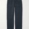 Straight-Leg Embellished Linen and Cotton-Blend Trousers