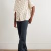 Straight-Leg Embellished Linen and Cotton-Blend Trousers - OU