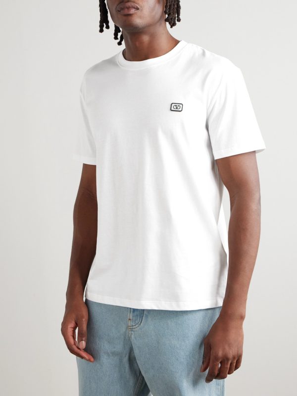 Logo-Appliquéd Cotton-Jersey T-Shirt - FR Logo-Appliquéd Cotton-Jersey T-Shirt - FR