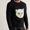 Logo-Appliquéd Intarsia-Knit Cotton and Virgin Wool-Blend Sweater - FR Logo-Appliquéd Intarsia-Knit Cotton and Virgin Wool-Blend Sweater - FR