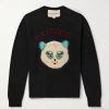 Logo-Appliquéd Intarsia-Knit Cotton and Virgin Wool-Blend Sweater Logo-Appliquéd Intarsia-Knit Cotton and Virgin Wool-Blend Sweater