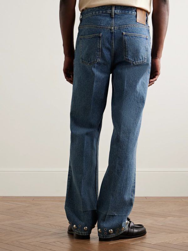 Slim-Fit Straight-Leg Embellished Jeans - BK Slim-Fit Straight-Leg Embellished Jeans - BK