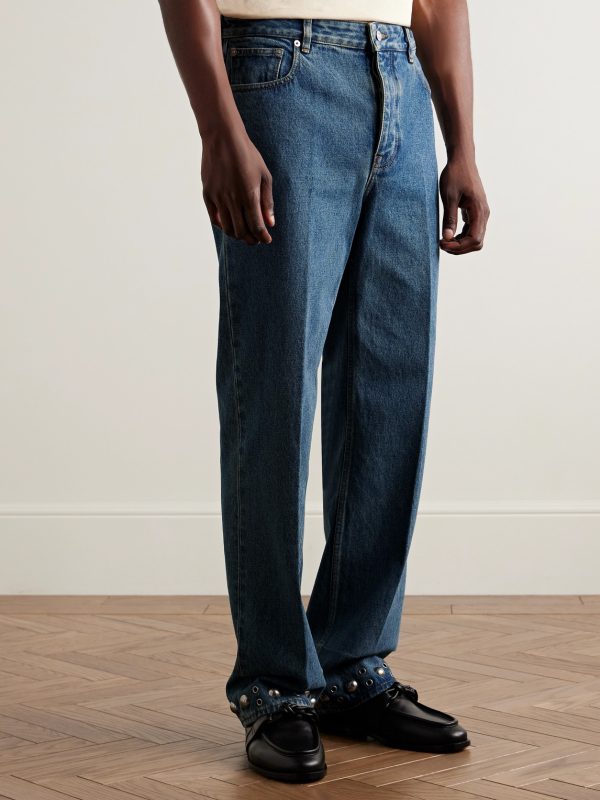 Slim-Fit Straight-Leg Embellished Jeans - FR Slim-Fit Straight-Leg Embellished Jeans - FR