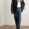 Slim-Fit Straight-Leg Embellished Jeans - OU Slim-Fit Straight-Leg Embellished Jeans - OU