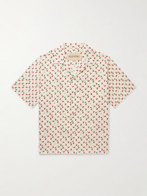 Camp-Collar Printed Cotton-Poplin Shirt