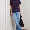Chez Valentino Logo-Embroidered Striped Cotton-Piqué Polo Shirt - OU Chez Valentino Logo-Embroidered Striped Cotton-Piqué Polo Shirt - OU