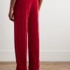 Flared Cotton and Linen-Blend Velvet Trousers - BK