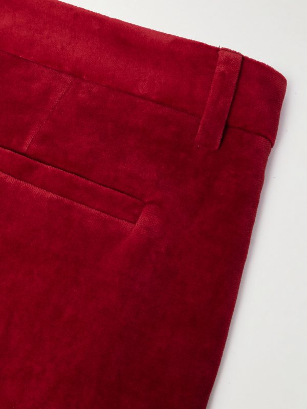 Flared Cotton and Linen-Blend Velvet Trousers - CU