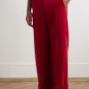 Flared Cotton and Linen-Blend Velvet Trousers - FR
