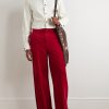 Flared Cotton and Linen-Blend Velvet Trousers - OU