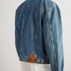 Bead-Embellished Floral-Trimmed Denim Jacket - BK Bead-Embellished Floral-Trimmed Denim Jacket - BK
