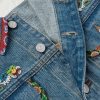 Bead-Embellished Floral-Trimmed Denim Jacket - CU Bead-Embellished Floral-Trimmed Denim Jacket - CU