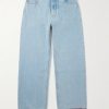 Wide-Leg Jacquard-Trimmed Jeans Wide-Leg Jacquard-Trimmed Jeans