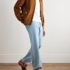 Wide-Leg Jacquard-Trimmed Jeans - OU Wide-Leg Jacquard-Trimmed Jeans - OU