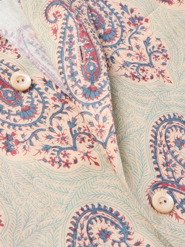 Voyage Imaginaire Camp-Collar Tasseled Paisley-Print Linen Shirt - CU Voyage Imaginaire Camp-Collar Tasseled Paisley-Print Linen Shirt - CU