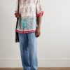 Voyage Imaginaire Camp-Collar Tasseled Paisley-Print Linen Shirt - OU Voyage Imaginaire Camp-Collar Tasseled Paisley-Print Linen Shirt - OU