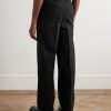 Straight-Leg Grain de Poudre Wool Trousers - BK Straight-Leg Grain de Poudre Wool Trousers - BK
