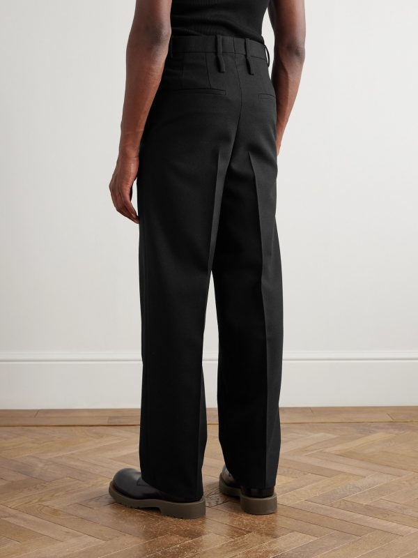 Straight-Leg Grain de Poudre Wool Trousers - BK Straight-Leg Grain de Poudre Wool Trousers - BK