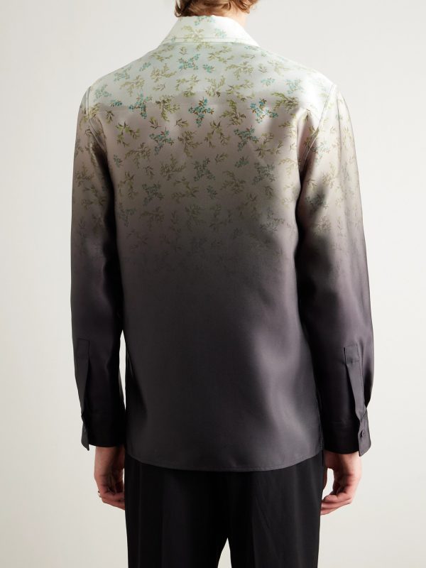 Dégradé Floral-Print Satin-Twill Shirt - BK Dégradé Floral-Print Satin-Twill Shirt - BK