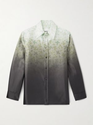 Dégradé Floral-Print Satin-Twill Shirt Dégradé Floral-Print Satin-Twill Shirt