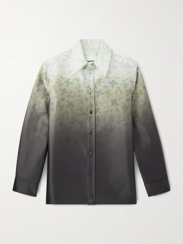 Dégradé Floral-Print Satin-Twill Shirt Dégradé Floral-Print Satin-Twill Shirt