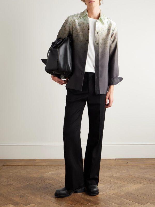 Dégradé Floral-Print Satin-Twill Shirt - OU Dégradé Floral-Print Satin-Twill Shirt - OU