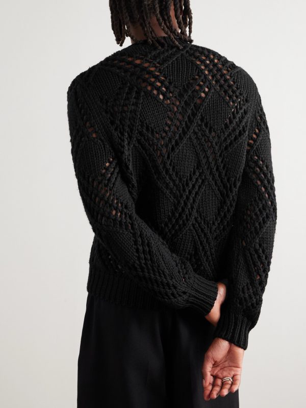 Open-Knit Wool Sweater - BK
