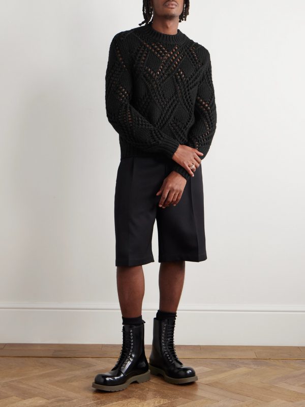 Open-Knit Wool Sweater - OU