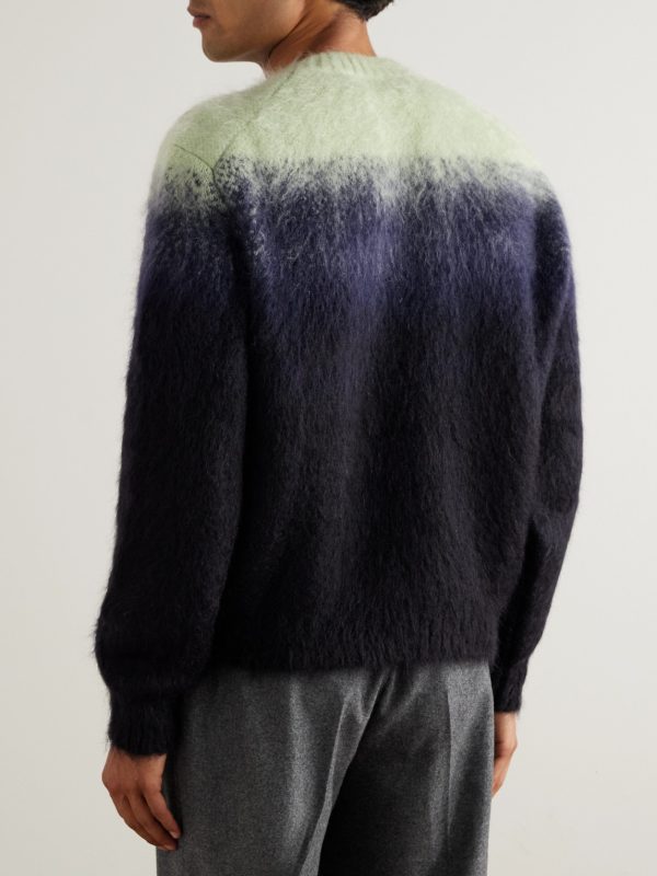Dégradé Brushed Mohair-Blend Sweater - BK Dégradé Brushed Mohair-Blend Sweater - BK