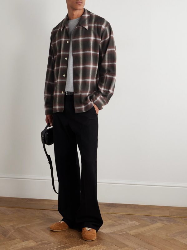 Logan Ombré Checked Cotton Shirt - OU Logan Ombré Checked Cotton Shirt - OU