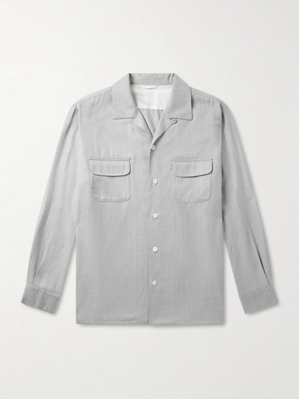 Church Convertible-Collar Wool-Blend Shirt