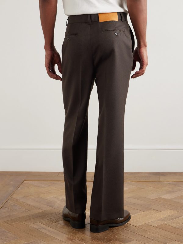 Zooty Straight-Leg Grain de Poudre Wool Trousers - BK