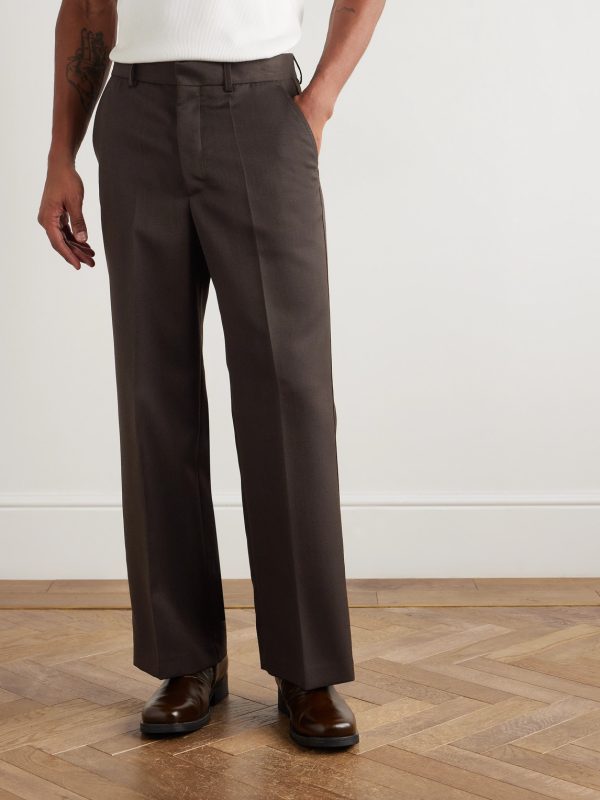 Zooty Straight-Leg Grain de Poudre Wool Trousers - FR