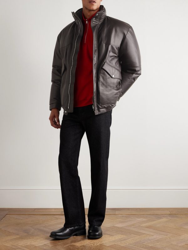 Leather Down Jacket - OU Leather Down Jacket - OU