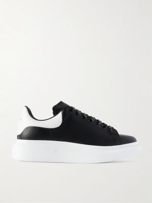 Exaggerated-Sole Studded Leather Sneakers