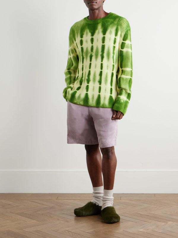 Wire Tie-Dyed Ribbed Cashmere Sweater - OU Wire Tie-Dyed Ribbed Cashmere Sweater - OU