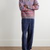 Explorer Striped Cashmere-Blend Polo Sweater - OU Explorer Striped Cashmere-Blend Polo Sweater - OU