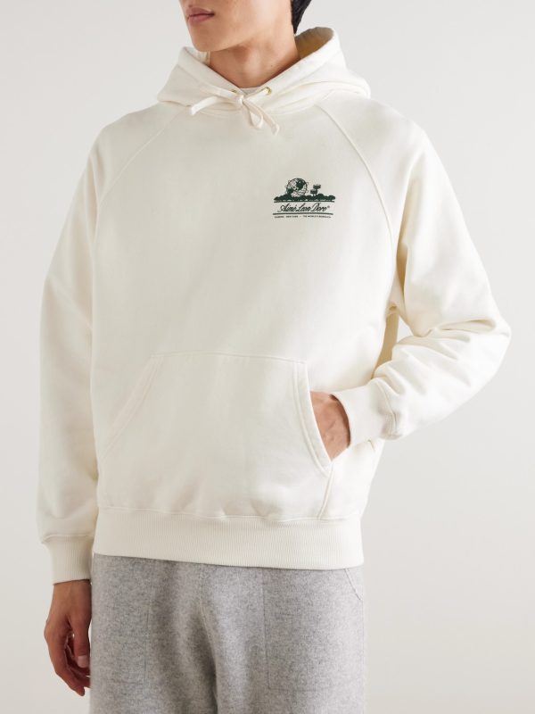 Unisphere Logo-Print Cotton-Jersey Hoodie - FR Unisphere Logo-Print Cotton-Jersey Hoodie - FR