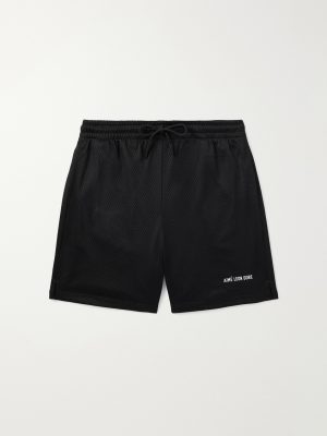 Straight-Leg Logo-Print Mesh Shorts Straight-Leg Logo-Print Mesh Shorts