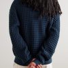 Waffle-Knit Cotton Sweater - BK Waffle-Knit Cotton Sweater - BK