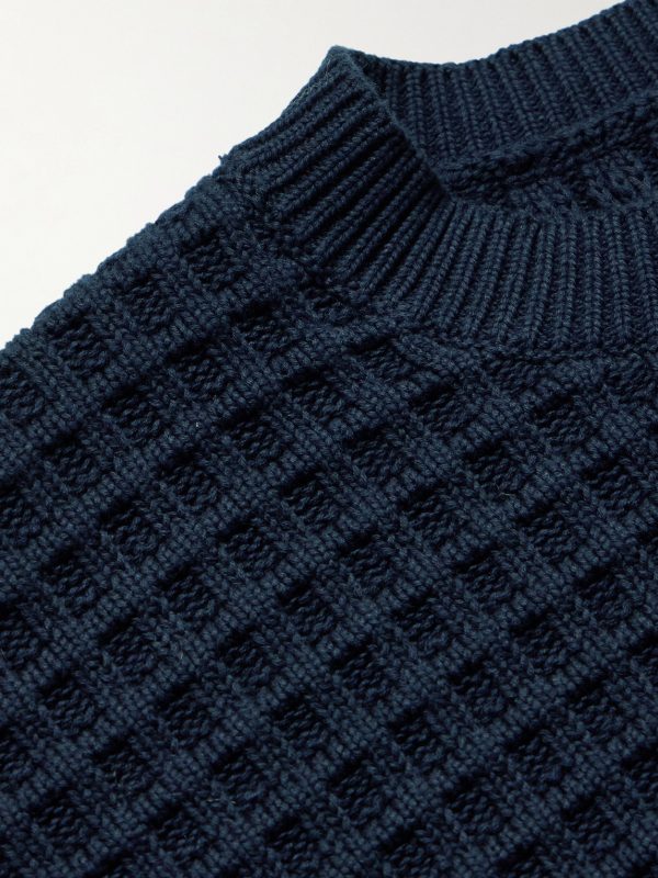 Waffle-Knit Cotton Sweater - CU Waffle-Knit Cotton Sweater - CU