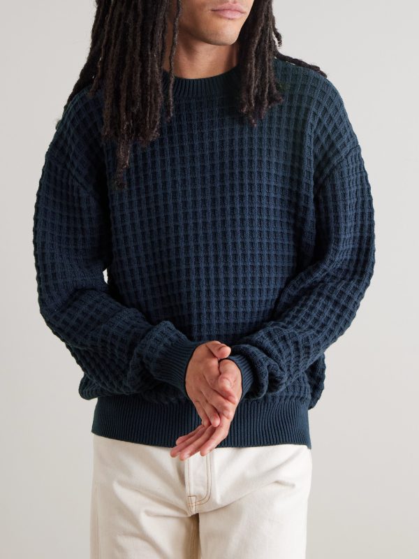Waffle-Knit Cotton Sweater - FR Waffle-Knit Cotton Sweater - FR